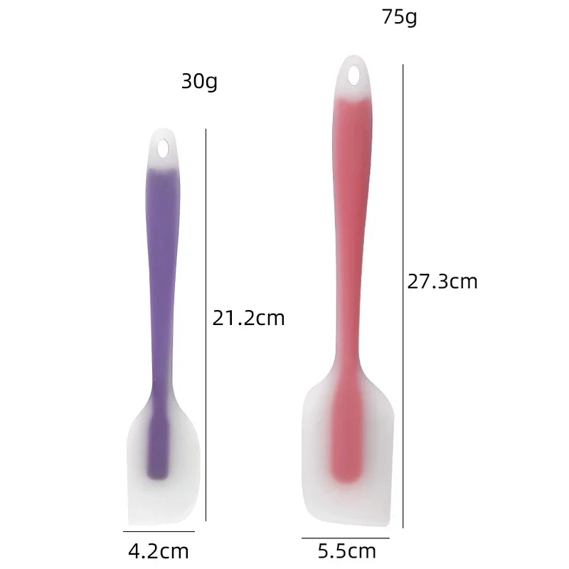 Spatule de cuisine translucide en silicone, ustensile de cuisine, outil de cuisson, crème, poupée, grattoir, décorateur, degré de chaleur