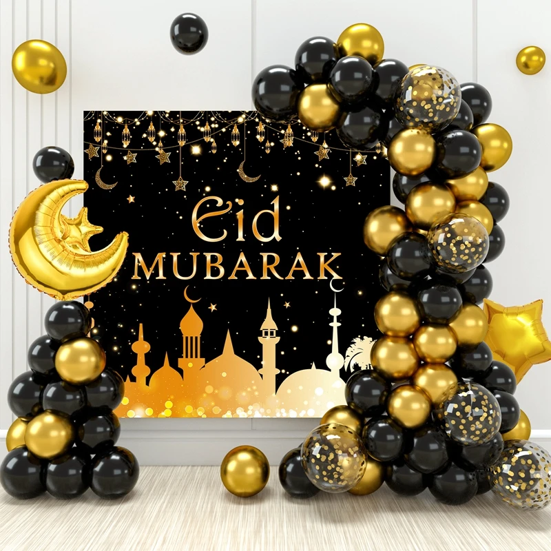 Eid Mubarak ballon fond Ramadan Kareem décoration Ballons Ramadan Mubarak musulman islamique Festival fête fournitures 2024 Eid Mubarak ballon fond Ramadan Kareem décoration Ballons Ramadan Mubarak musulman islamique Festival fête fournitures 2024