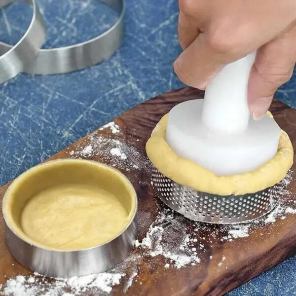 Anneaux à Tarte Ronds en Acier Inoxydable Perforés
