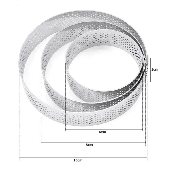 Anneaux à Tarte Ronds en Acier Inoxydable Perforés
