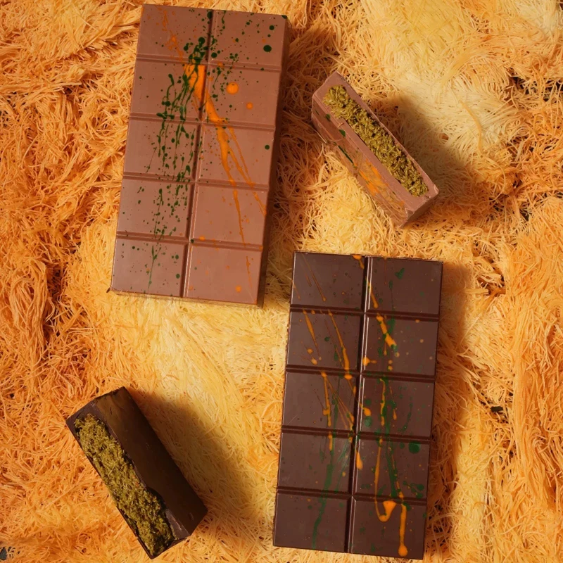Moules à chocolat en Silicone ou Polycarbonate, pour Barres de chocolat PC, Sauce aux noix, déchiquets de pain, outils de cuisson de bonbons au chocolat remplis