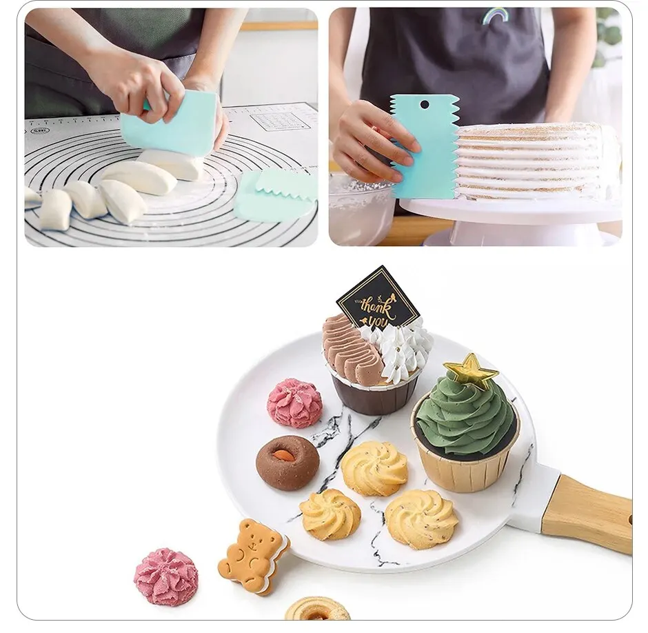 Ensemble (15 pièces) de buses décoratives en acier inoxydable, grattoir en plastique, sac à fleurs, spatule à crème, outils de cuisson ménagers