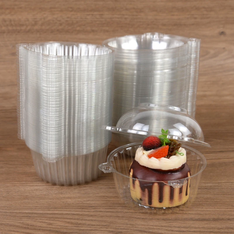 Boîte d'Emballage Transparente pour Gâteaux Chi, Conteneur pour Dessert, Muffin, Mariage, ixd'Anniversaire, Fournitures de Décoration de Noël, 10/50 Pièces