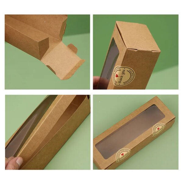1538-vcda6l.jpg Boîtes d'Emballage en Papier Kraft avec Fenêtre Transparente