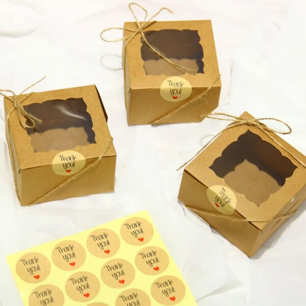 Boîte-Cadeau en Papier Kraft avec Fenêtre