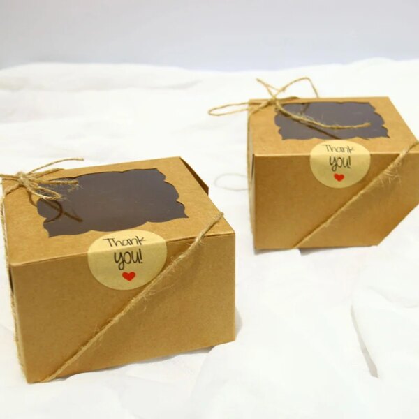 Boîte-Cadeau en Papier Kraft avec Fenêtre