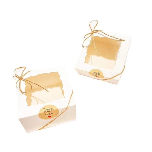 Boîte-Cadeau en Papier Kraft avec Fenêtre