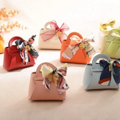 Lot de 5 Mini Sacs à Main Cadeaux avec Ruban
