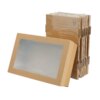 Boîtes en Papier Kraft Jetables avec Fenêtre | Emballages pour Pique-Nique, Pizza, Sandwich