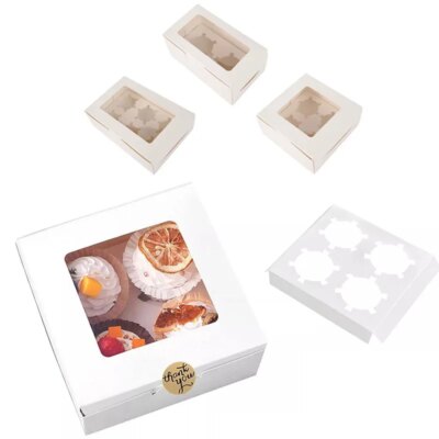 Boîtes à Cupcakes & Muffins avec Fenêtre Transparente