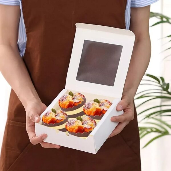 Boîtes à Cupcakes & Muffins avec Fenêtre Transparente