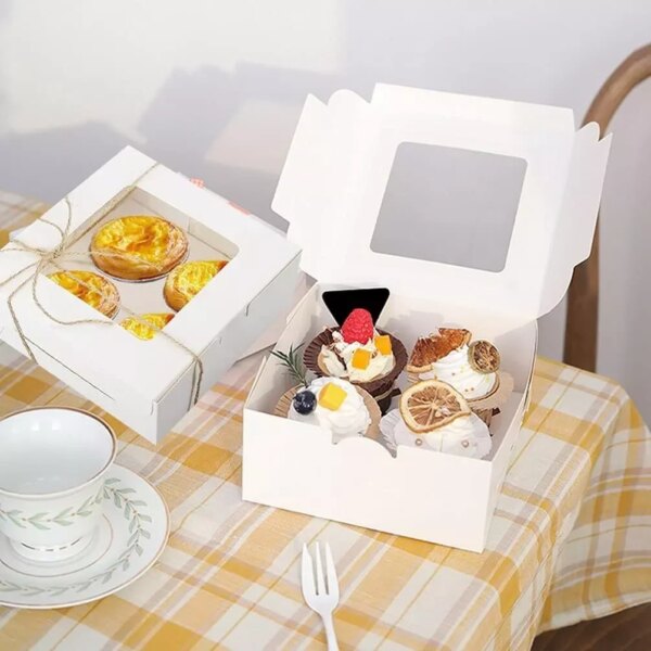 Boîtes à Cupcakes & Muffins avec Fenêtre Transparente