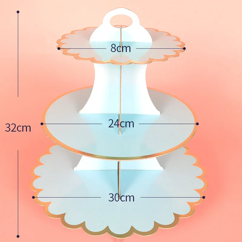 Support à gâteaux en carton à 3 niveaux, support à cupcakes pour fête d'anniversaire, mariage, réception-cadeau pour bébé, fêtes de noël, affichage de desserts