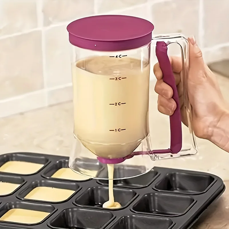 Distributeur de pâte à pâte de 900ml, 1 pièce, entonnoir gradué à main, pâte à pâtisserie, pour crêpes, Cupcakes, gâteaux