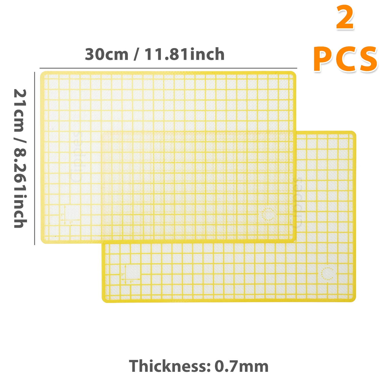 2PCS Yellow30x21cm