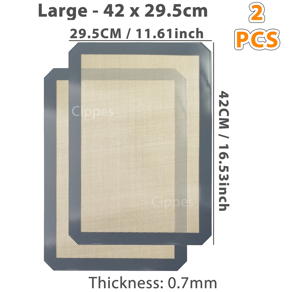 2PCs Grey 42x29.5cm