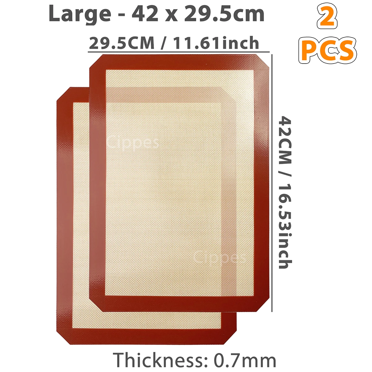 2PCS Red 42x29.5cm