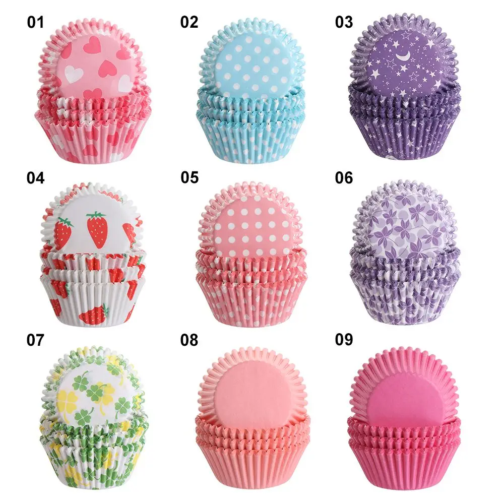 Doublures de Cupcake en papier, 100 pièces, emballages de gobelets, boîtes à muffins de cuisson, outils de décoration de gâteaux, fournitures de pâtisserie