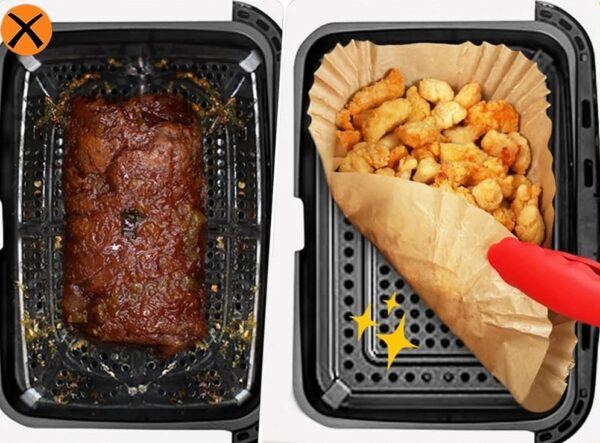 Papier Antiadhésif Rectangulaire pour Friteuse à Air (AirFryer)