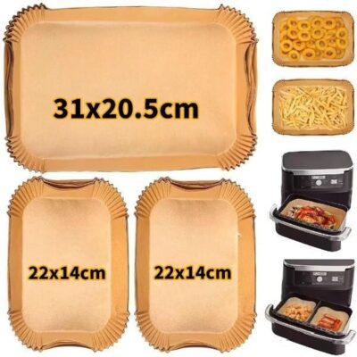 Papier Antiadhésif Rectangulaire pour Friteuse à Air (AirFryer)