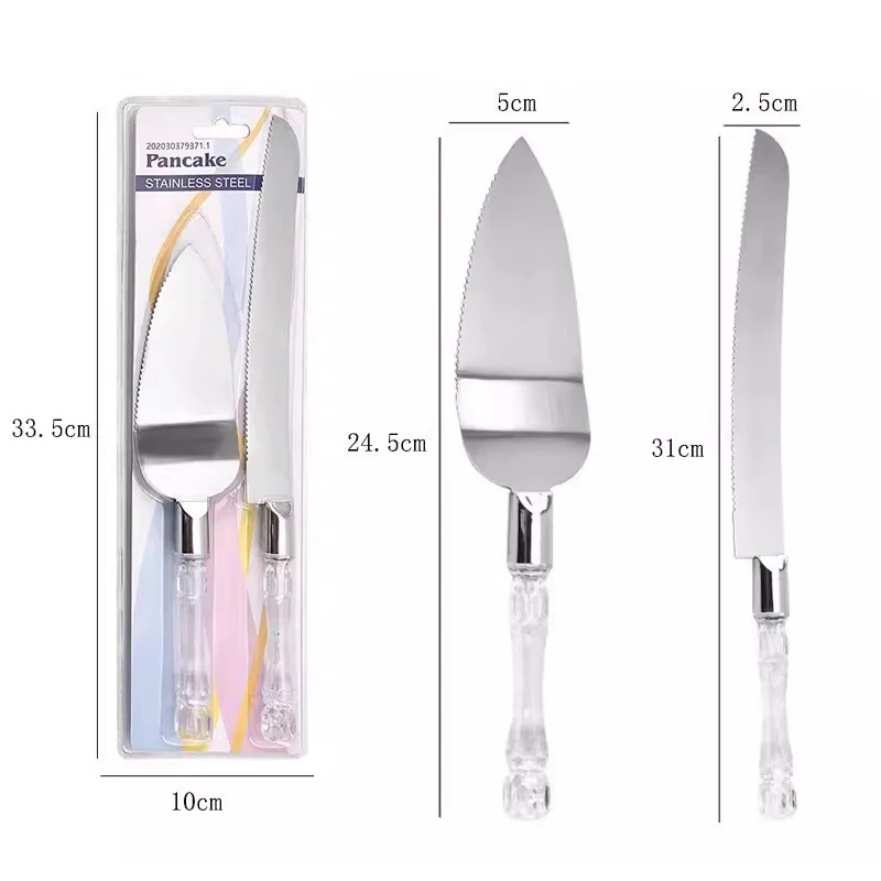 Ensemble de Pelles à Gâteau en Acier Inoxydable, Coupe-Gâteau et Spatule à Tarte, pour Mariage, Anniversaires et Fêtes