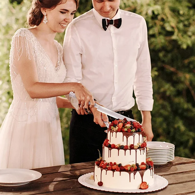Ensemble de Pelles à Gâteau en Acier Inoxydable, Coupe-Gâteau et Spatule à Tarte, pour Mariage, Anniversaires et Fêtes
