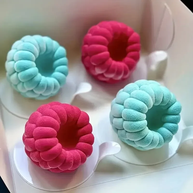 Moule en Silicone pour Mousse de framboise, 6 cavités, Style français, en forme de framboise, pour fruits, chocolat, Desserts, outil de décoration de gâteaux, ustensiles de cuisson