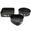 Lot de 3 Moules à Gâteau – Formes Cœur, Carré & Rondes