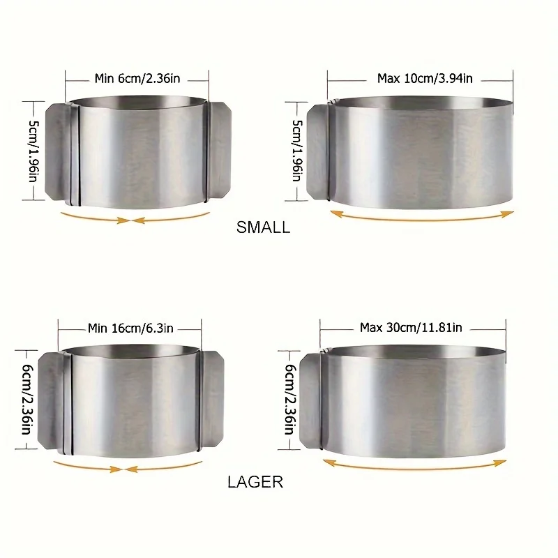Anneau à gâteau rond réglable de luxe en acier inoxydable, moule à gâteau en Mousse rétractable pour une libération facile, outils d'anneau de cuisson 1 pièce