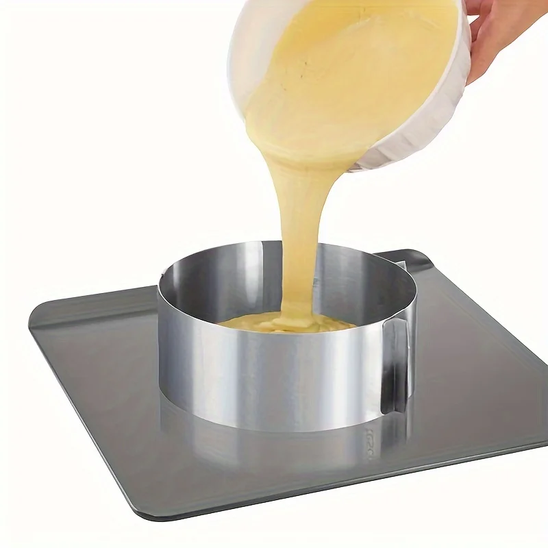 Anneau à gâteau rond réglable de luxe en acier inoxydable, moule à gâteau en Mousse rétractable pour une libération facile, outils d'anneau de cuisson 1 pièce