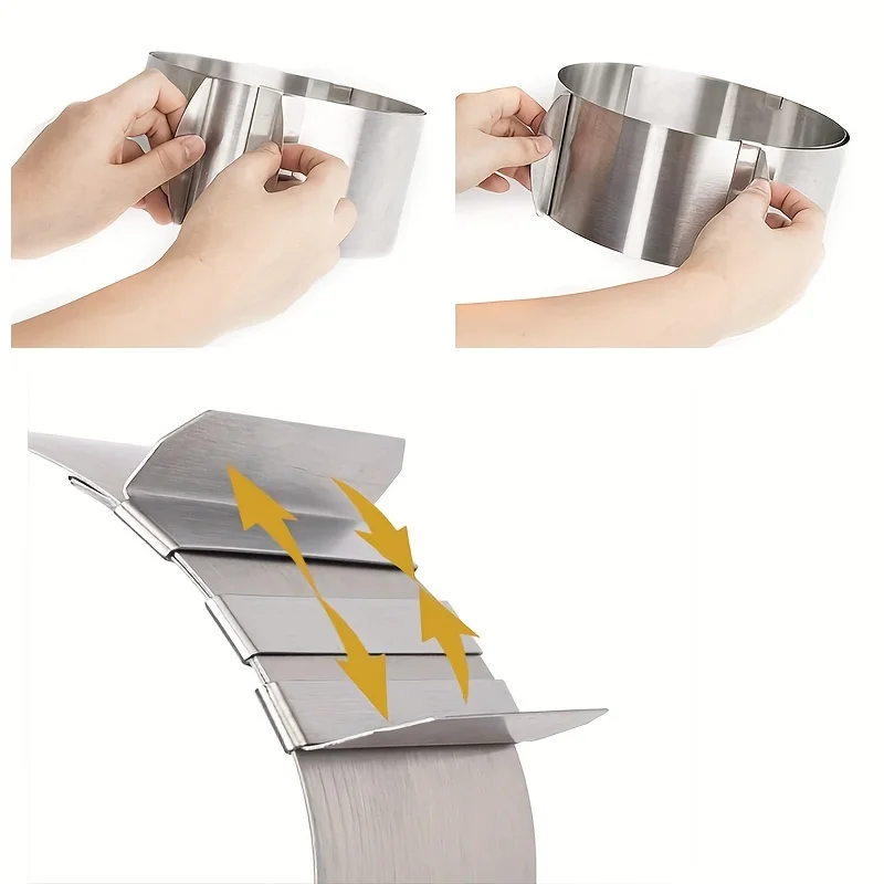 Anneau à gâteau rond réglable de luxe en acier inoxydable, moule à gâteau en Mousse rétractable pour une libération facile, outils d'anneau de cuisson 1 pièce