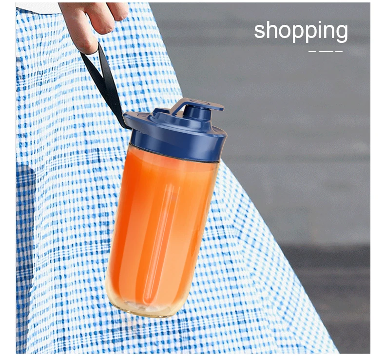 Presse-agrumes Portable à 6 lames, Rechargeable par USB, en acier inoxydable, tasse, presse-fruits, mélangeur de Smoothie automatique, outil de cuisine