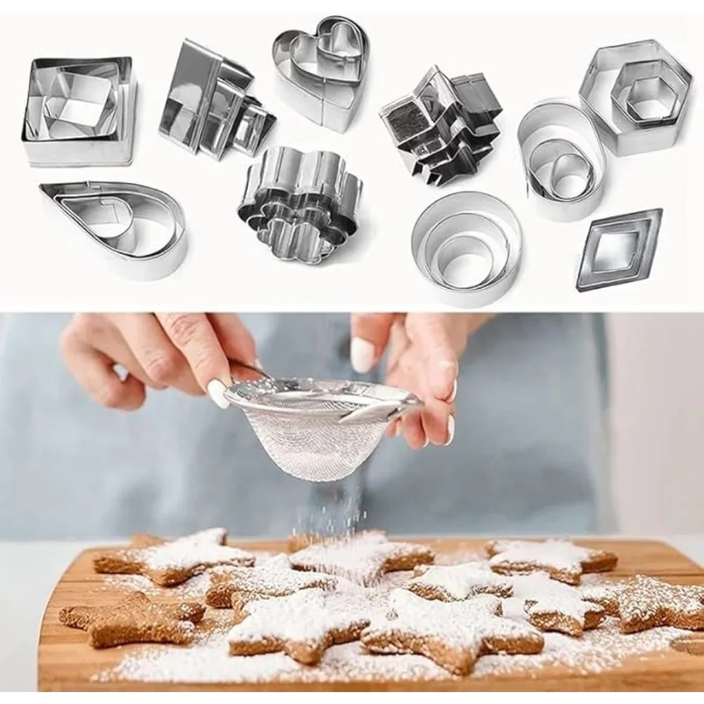 30 pièces/boîte Mini moule en acier inoxydable coeur étoile fleur forme géométrique emporte-pièces bricolage biscuits pâtisserie décoration outils de cuisson