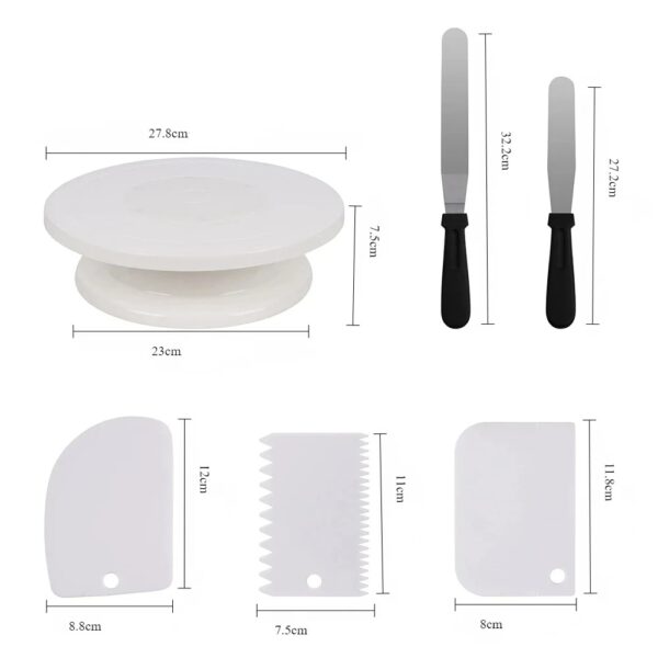 Ensemble de Plateau Tournant à Gâteaux – Kit Complet de Décoration (1 à 6 pièces)