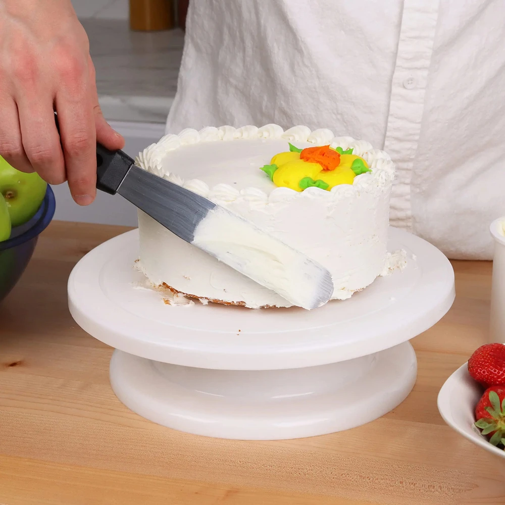 Ensemble de plateau tournant à gâteaux avec 2 spatules à glaçage, 3 grattoirs plus lisses, Kit de décoration de gâteaux, fournitures de cuisson pour fête, 1/6 pièces