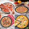Plateau à Pizza Rond Antiadhésif avec Trous pour Cuisson Croustillante