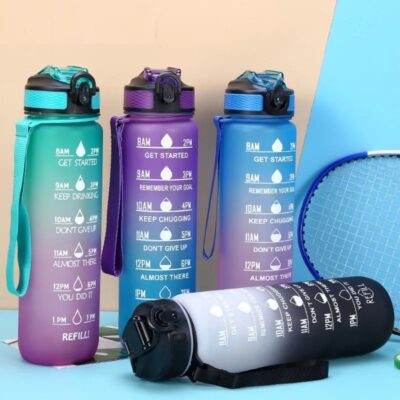 Bouteille de Sport Graduée avec Paille (600/750/1000ML)