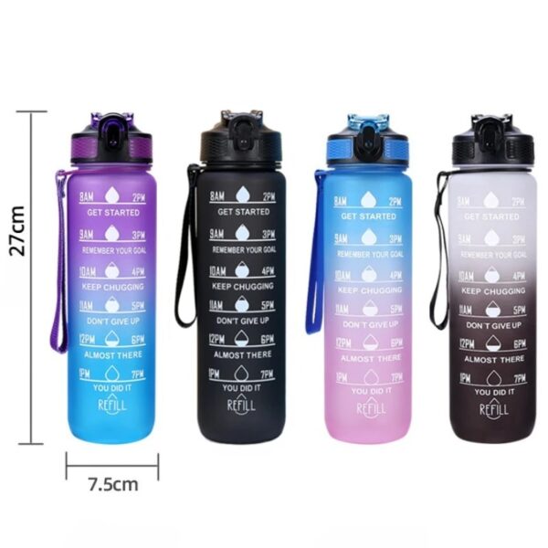 Bouteille de Sport Graduée avec Paille (600/750/1000ML)