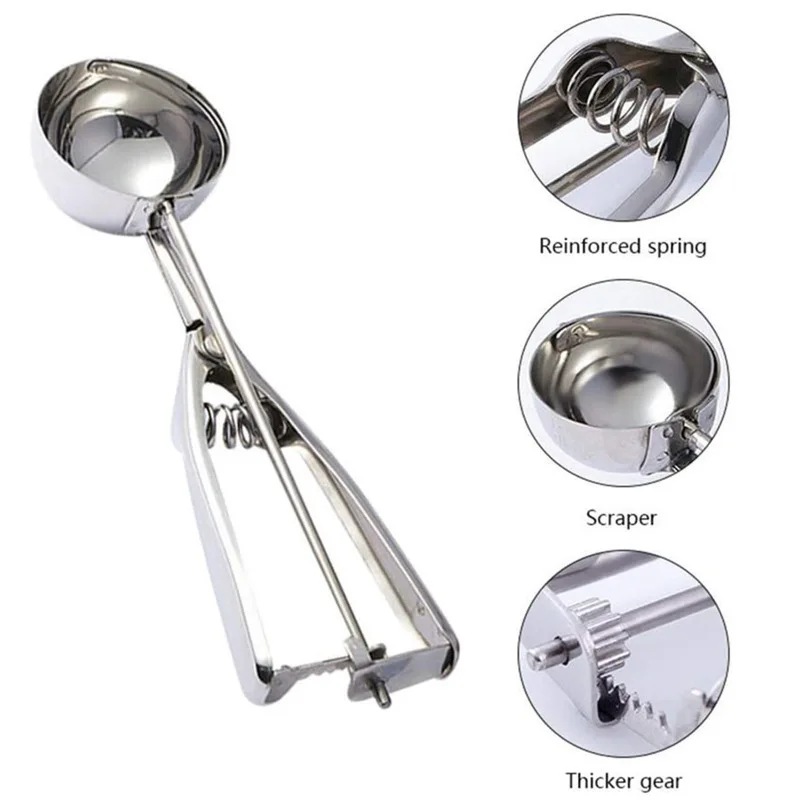 Cuillère à creuser Simple en acier inoxydable, cuillère à crème glacée Haagen Dazs, cuillère à fruits, outils de cuisine ménagers