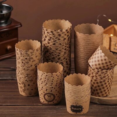 Lot de 50 Gobelets à Muffins en Papier Kraft – Résistants à la chaleur