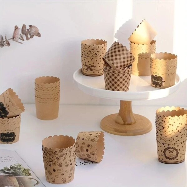 2442-b6jqm1.jpg Lot de 50 Gobelets à Muffins en Papier Kraft – Résistants à la chaleur