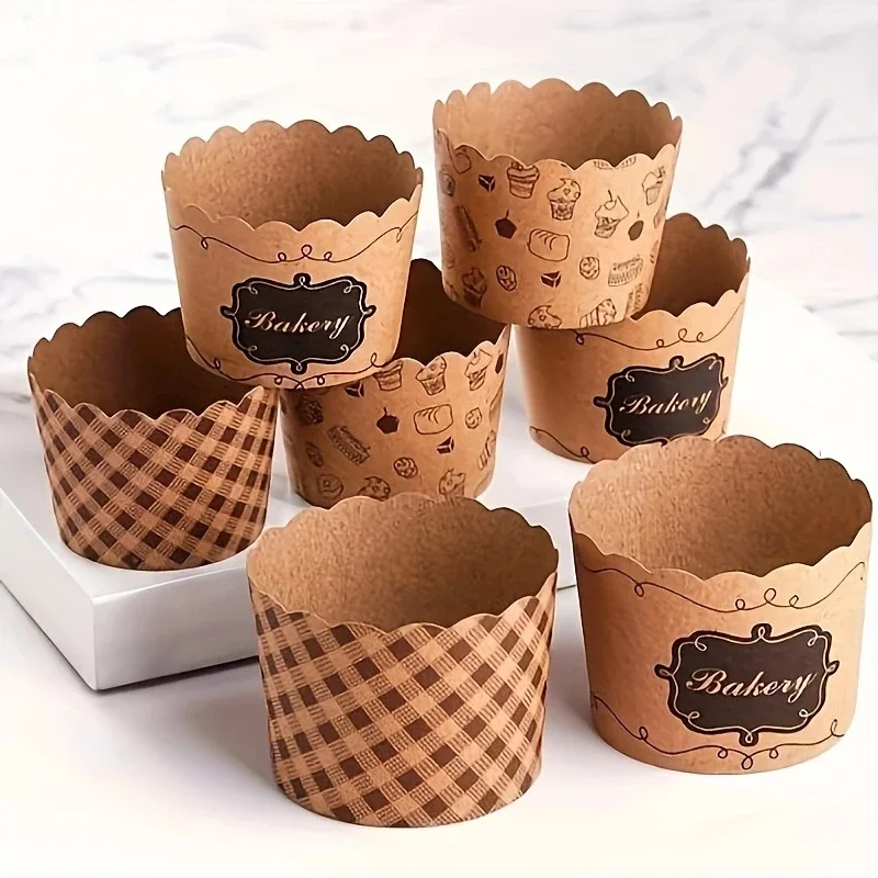 50pcs, gobelets à muffins en papier kraft résistants à la chaleur pour la cuisson et le service-petits accessoires de cuisine pour gâteaux, pâtisseries et plus encore