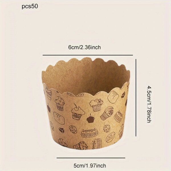 2442-tm2n4v.jpg Lot de 50 Gobelets à Muffins en Papier Kraft – Résistants à la chaleur