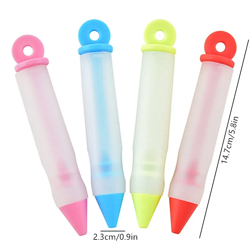 Stylo d'écriture alimentaire en Silicone, outils de décoration de chocolat, moule à gâteau, tasse de crème, biscuits, glaçage, douilles de pâtisserie, accessoires de cuisine