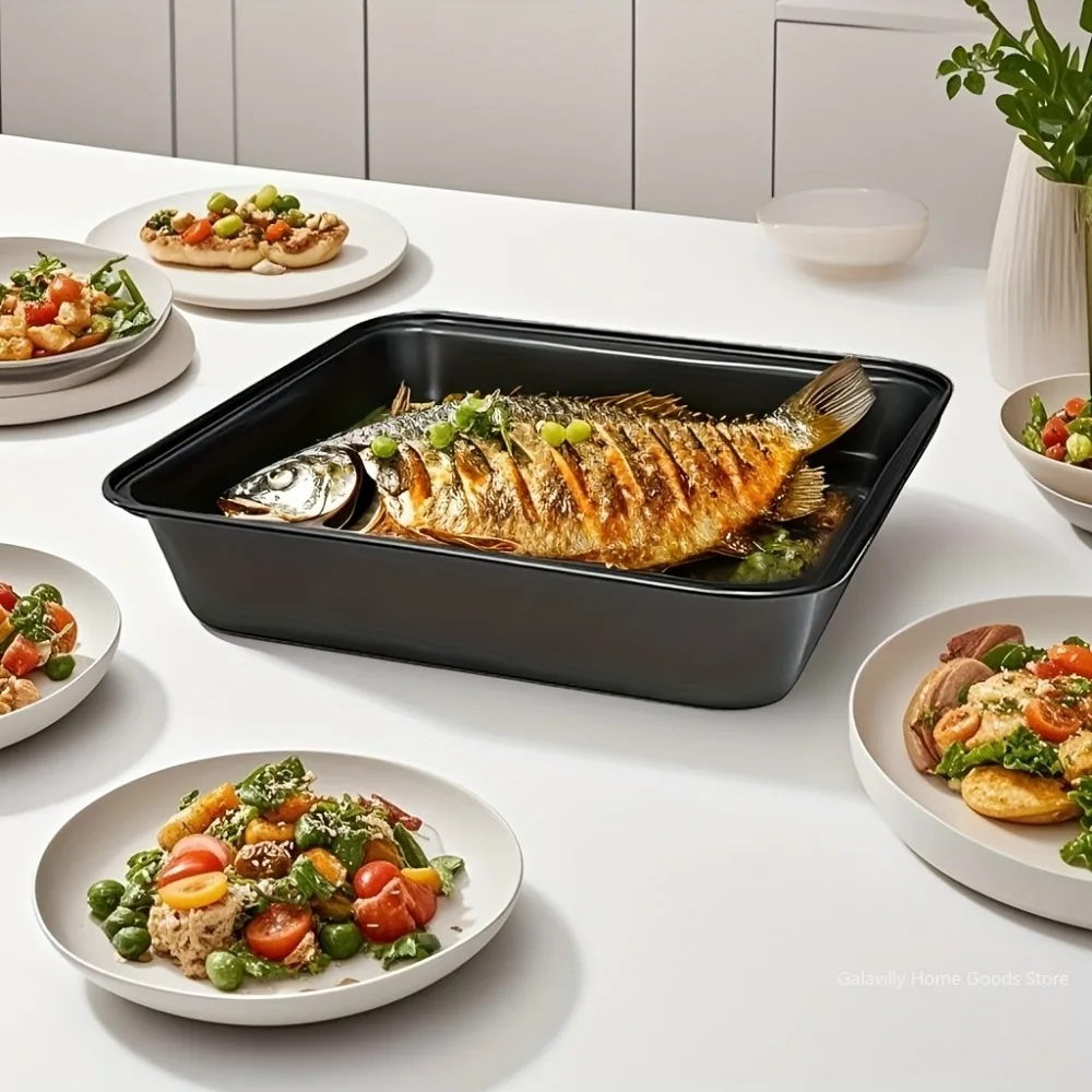 Poêle à rôtir antiadhésive en acier au carbone, plateau de cuisson rectangulaire, pain grillé, gâteau, ustensiles de cuisson, bricolage, plat à pâtisserie, ustensiles de cuisine Poêle à rôtir antiadhésive en acier au carbone, plateau de cuisson rectangulaire, pain grillé, gâteau, ustensiles de cuisson, bricolage, plat à pâtisserie, ustensiles de cuisine