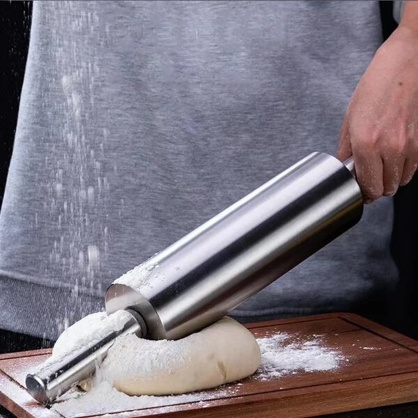 Rouleau à pâtisserie en acier inoxydable