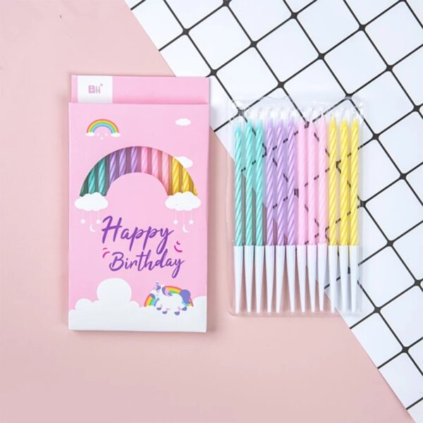 Bougies "Joyeux Anniversaire" – Lot de 12 bougies épaisses et colorées