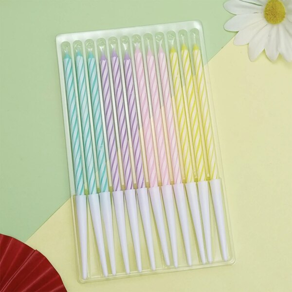 Bougies "Joyeux Anniversaire" – Lot de 12 bougies épaisses et colorées
