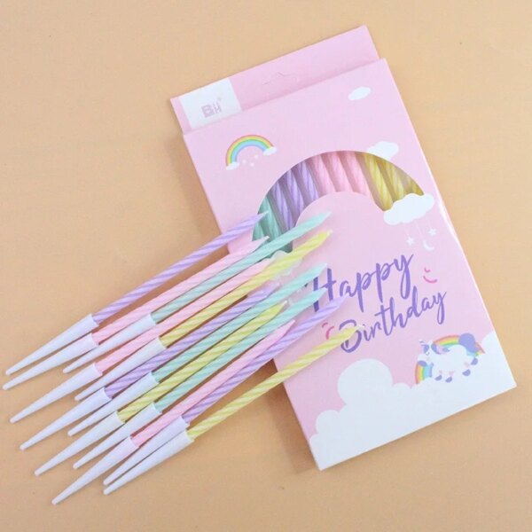 Bougies "Joyeux Anniversaire" – Lot de 12 bougies épaisses et colorées