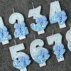 Bougie Chiffre d’Anniversaire avec Nœud Bleu – 0 à 9